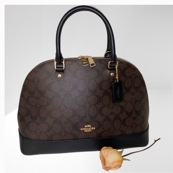 Coach Handbags - COACH F27584 Sierra Satchel Dome Handbag Crossbody Bag Authentic Signature Brown